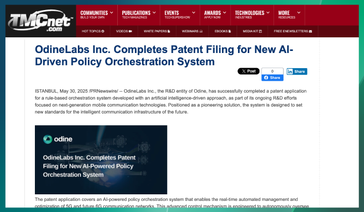 OdineLabs Inc., Yapay Zekâ Destekli Politika Orkestrasyon Sistemi İçin Patent Başvurusunu Tamamladı